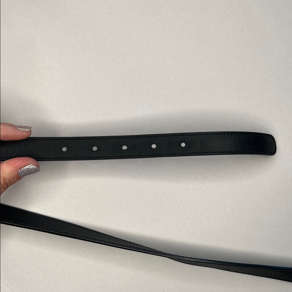 Authentic Gucci GG Marmont Black Leather Slim Belt - Picture 4 of 9